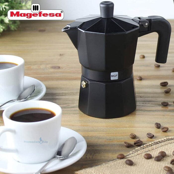 Cafetera moka italiana Magefesa Kenia Noir 12Tzs - Imagen 2