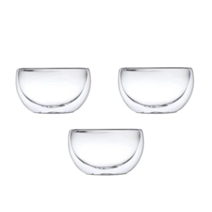 Set Bowl de Vidrio Doble Pared 350 ml