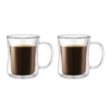 Set de Tazas 2pzs de Vidrio de Borosilicato Doble Fondo – 220 ml