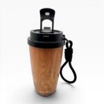 Vaso termo para bebidas frio-calor 6h acero inox 500ml madera - Imagen 5