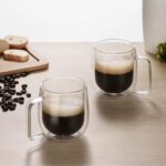 Set tazas 2pzs 250ml doble pared vidrio café - Imagen 4